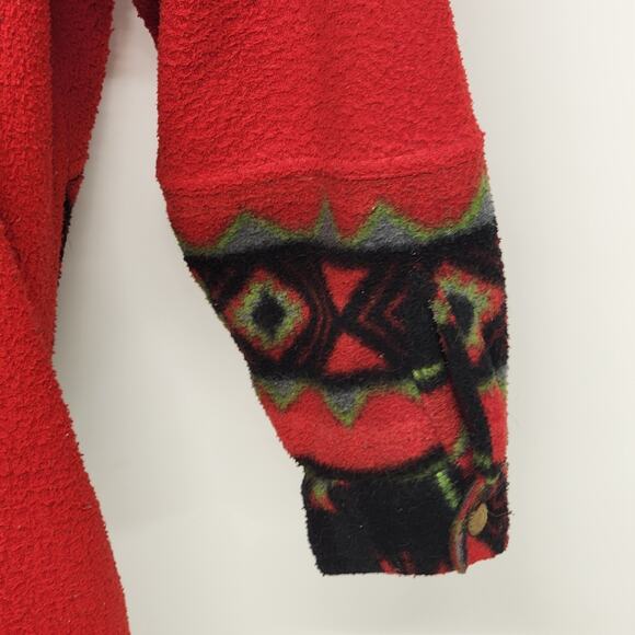 Bugle Boy Southwestern Fleece Shirt Jacket Mens Large Navajo Print Polyester 90s - Picture 11 of 16